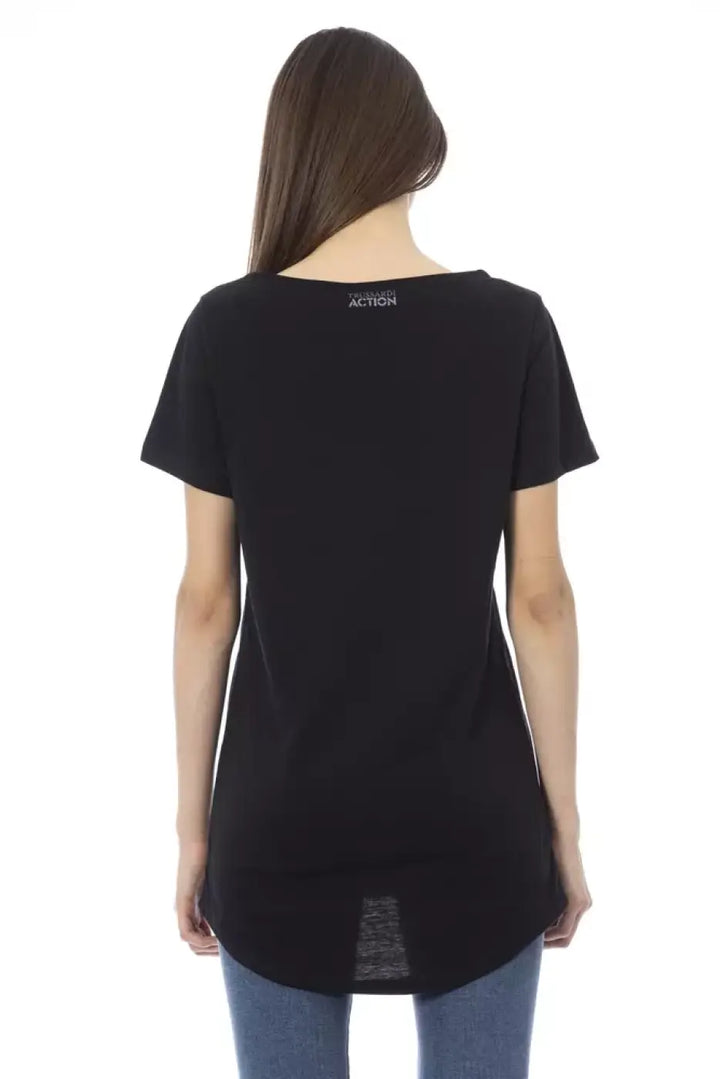 Trussardi Action Black Cotton Women T-shirt