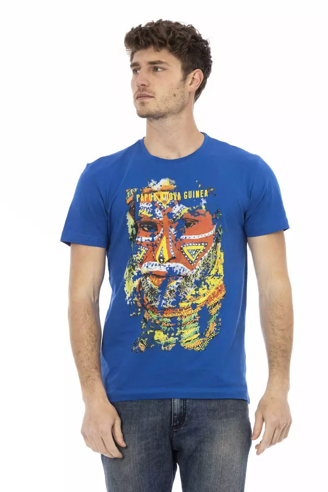 Trussardi Action Blue Cotton Men T-shirt