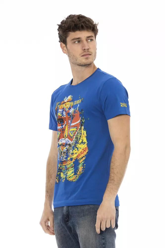 Trussardi Action Blue Cotton Men T-shirt