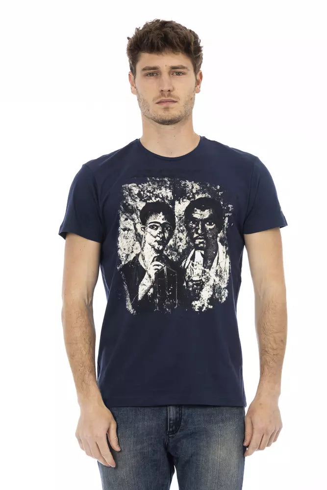 Trussardi Action Blue Cotton Men T-shirt