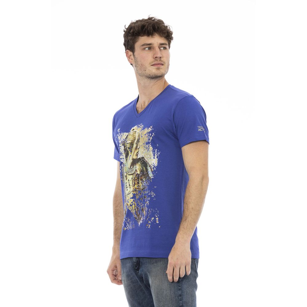 Trussardi Action Blue Cotton Men T-shirt