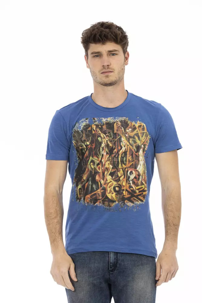 Trussardi Action Blue Cotton Men T-shirt