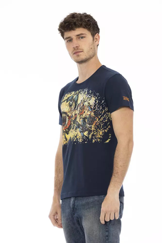 Trussardi Action Blue Cotton Men T-shirt
