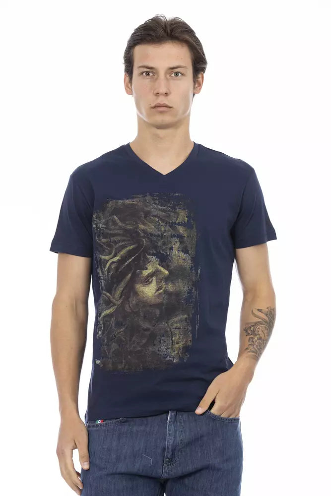 Trussardi Action Blue Cotton Men T-shirt