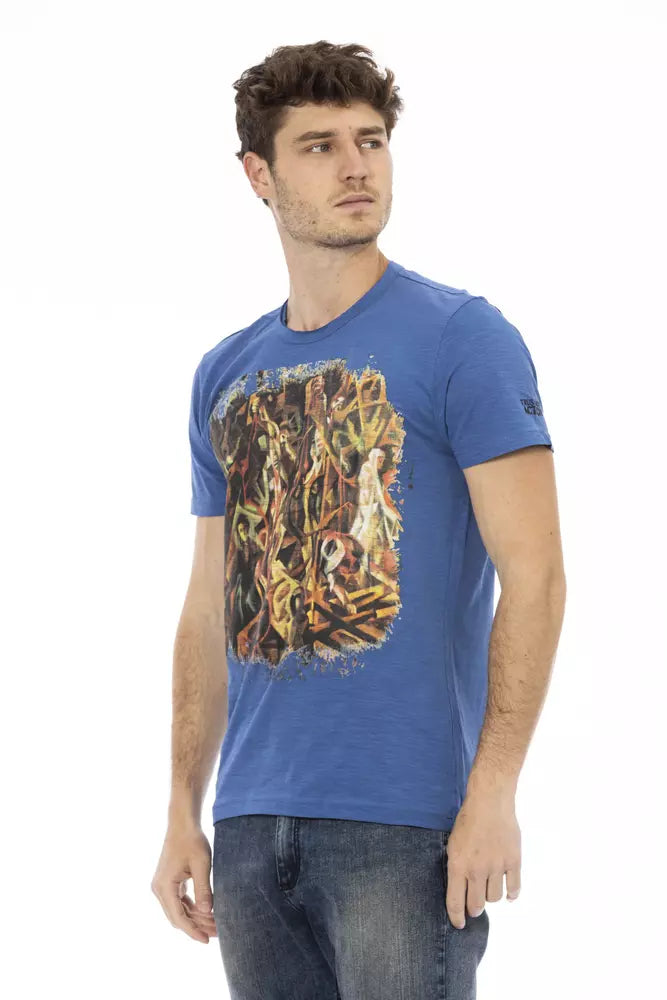 Trussardi Action Blue Cotton Men T-shirt