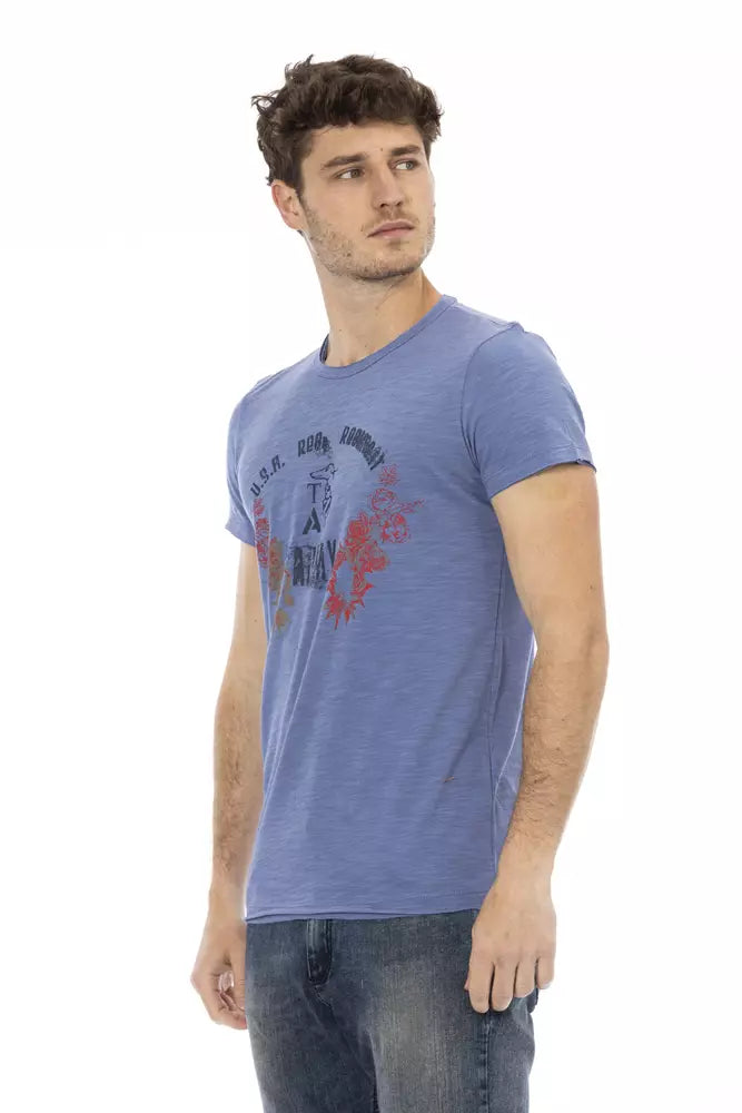 Trussardi Action Blue Cotton Men T-shirt