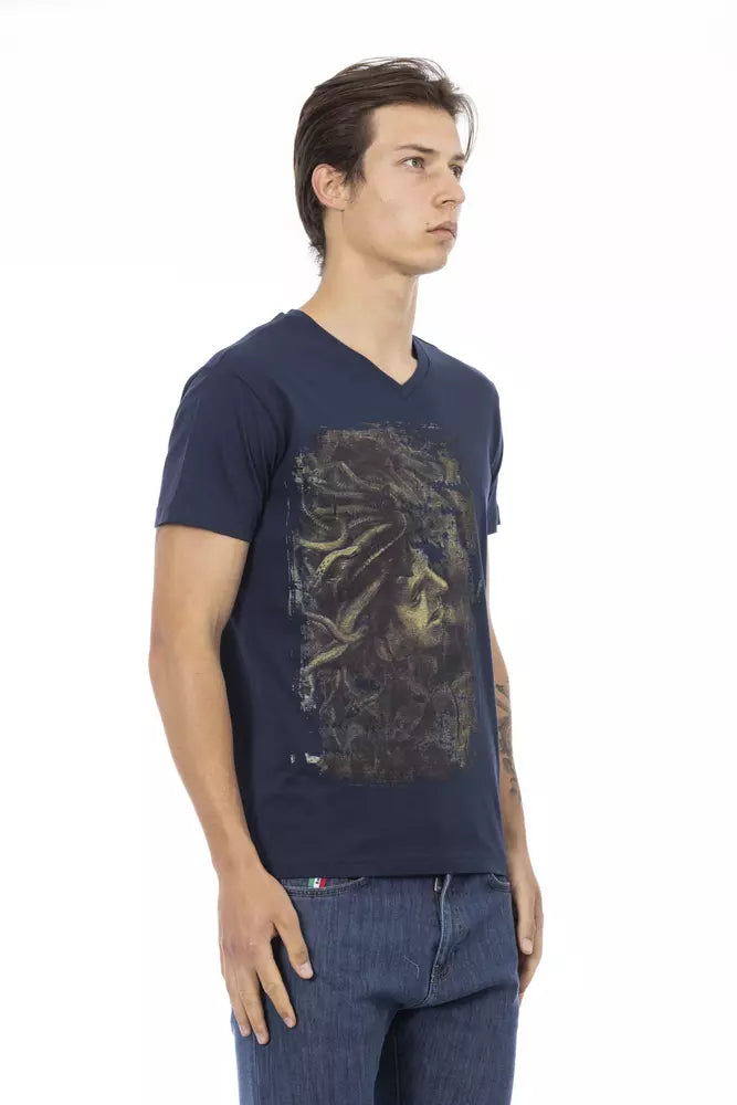 Trussardi Action Blue Cotton Men T-shirt