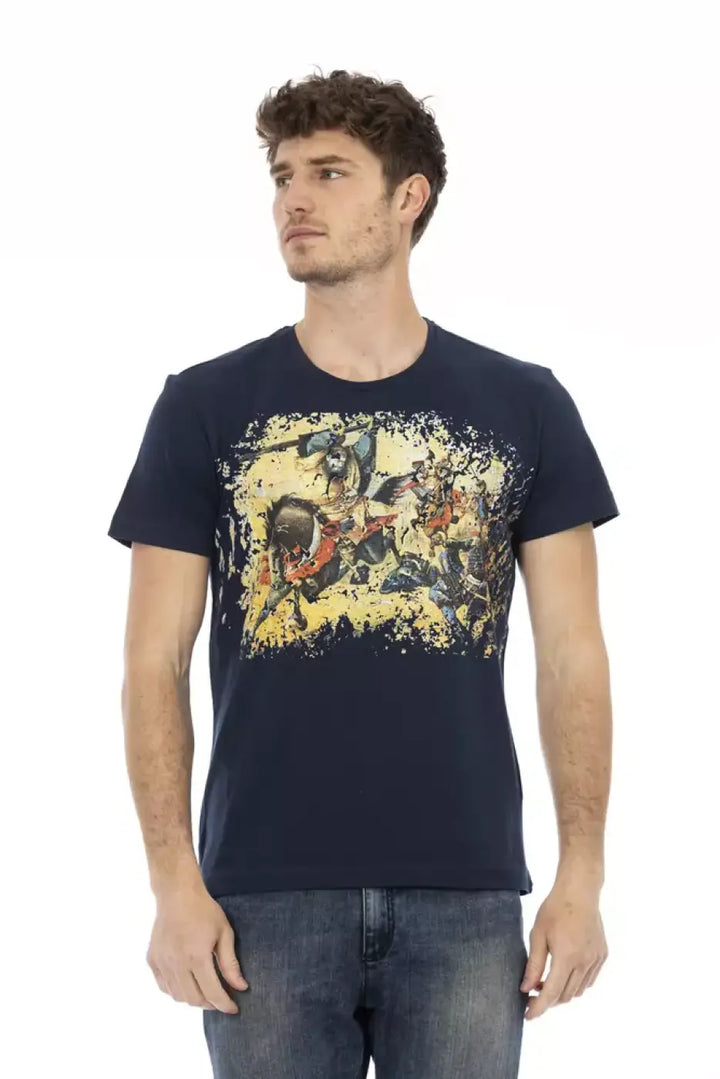 Trussardi Action Blue Cotton Men T-shirt