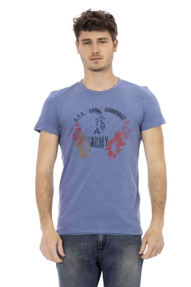 Trussardi Action Blue Cotton Men T-shirt