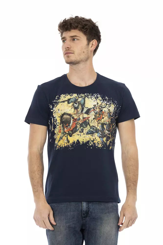 Trussardi Action Blue Cotton Men T-shirt