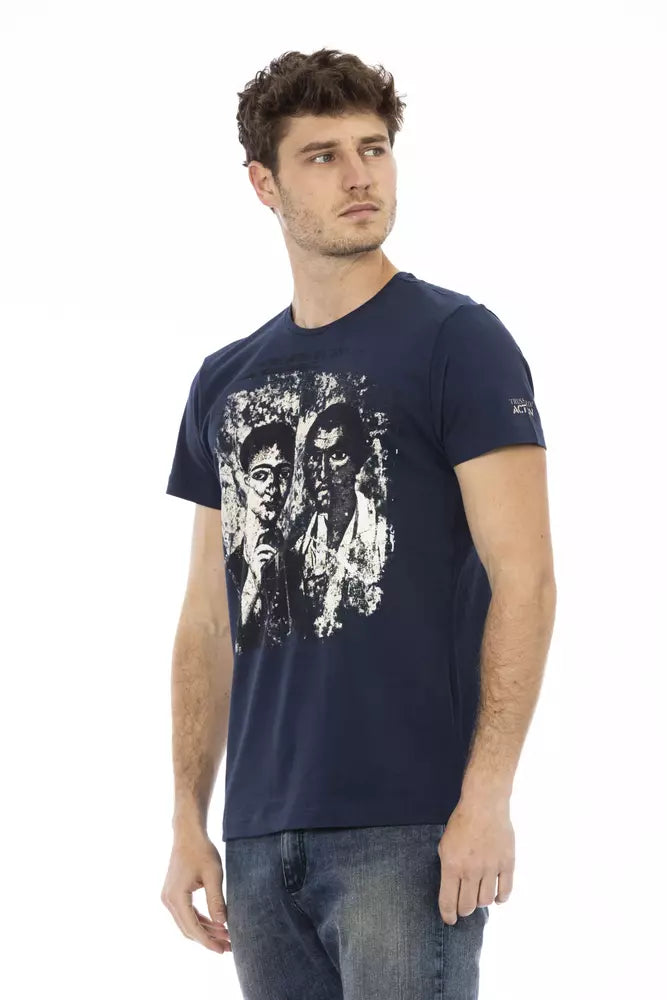 Trussardi Action Blue Cotton Men T-shirt