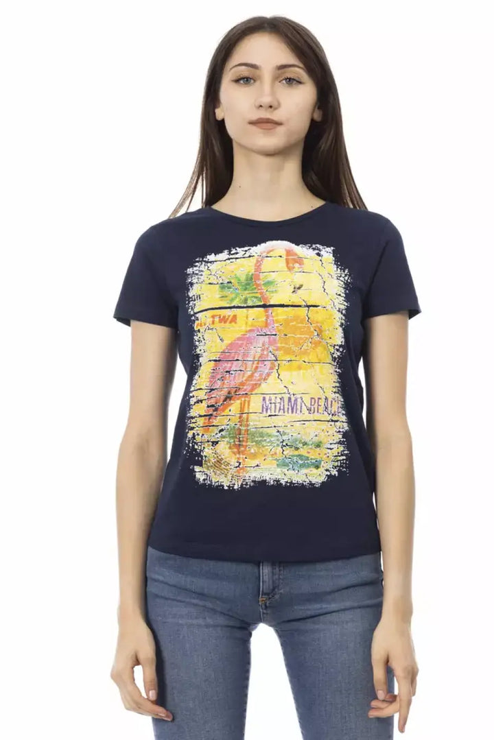 Trussardi Action Blue Cotton Tops &amp; T-Shirt