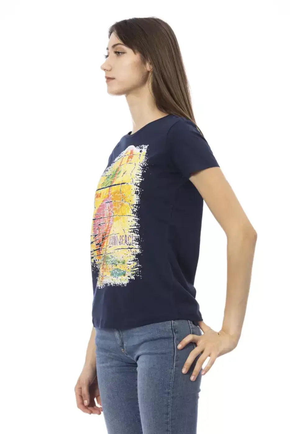 Trussardi Action Blue Cotton Tops &amp; T-Shirt