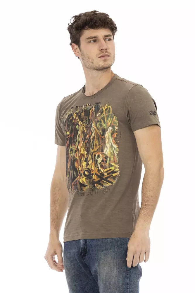 Trussardi Action Brown Cotton Men T-shirt