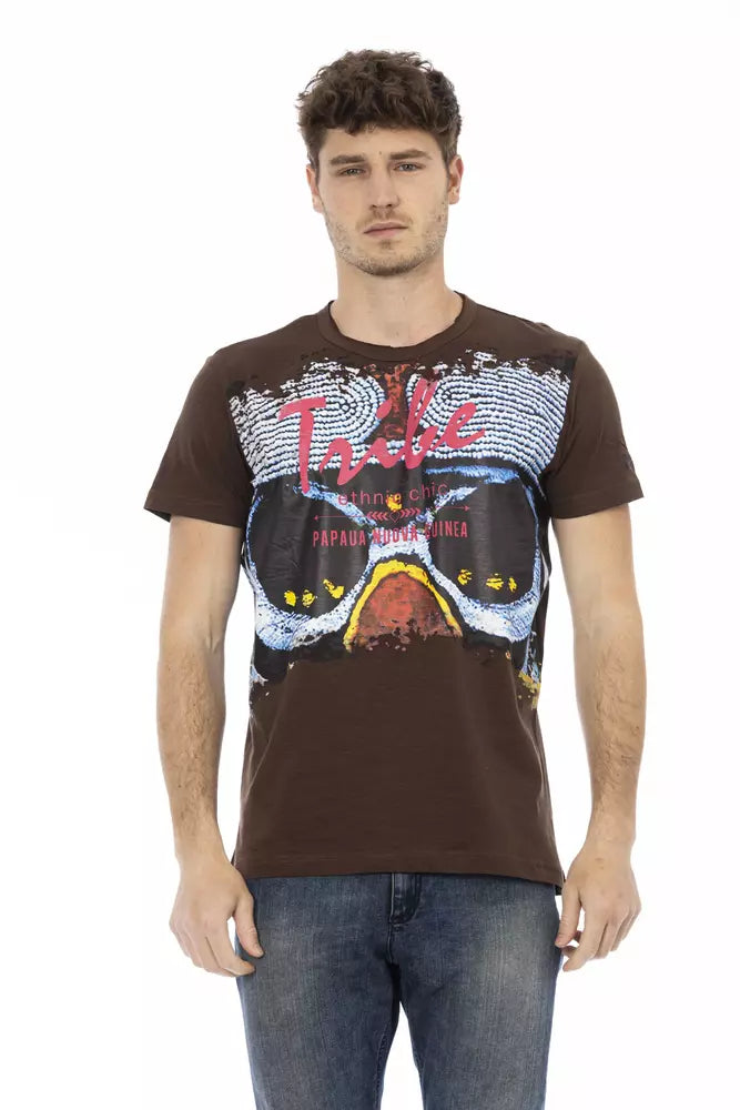 Trussardi Action Brown Cotton Men T-shirt