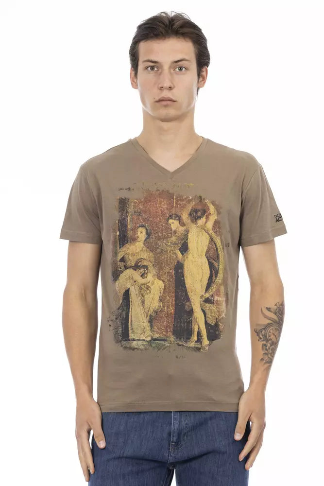 Trussardi Action Brown Cotton Men T-shirt