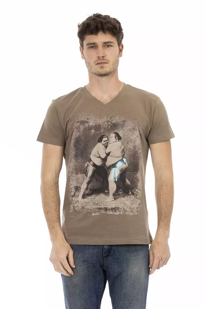 Trussardi Action Brown Cotton Men T-shirt
