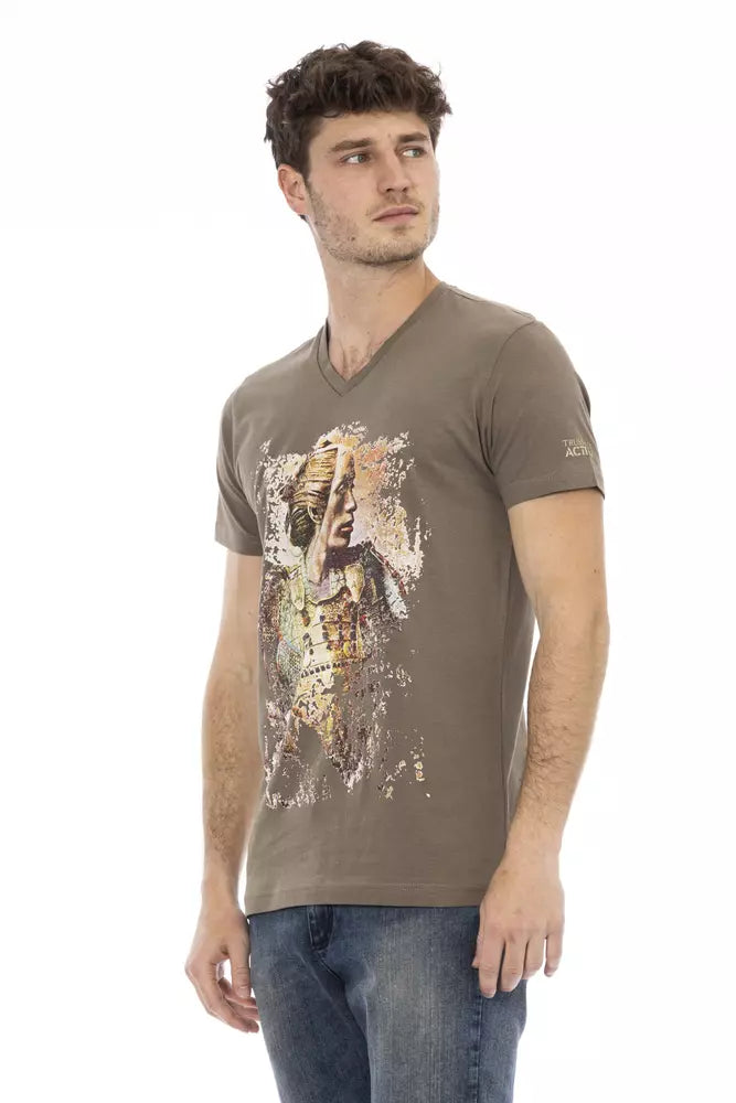 Trussardi Action Brown Cotton Men T-shirt