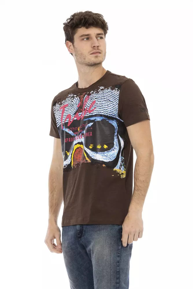Trussardi Action Brown Cotton Men T-shirt