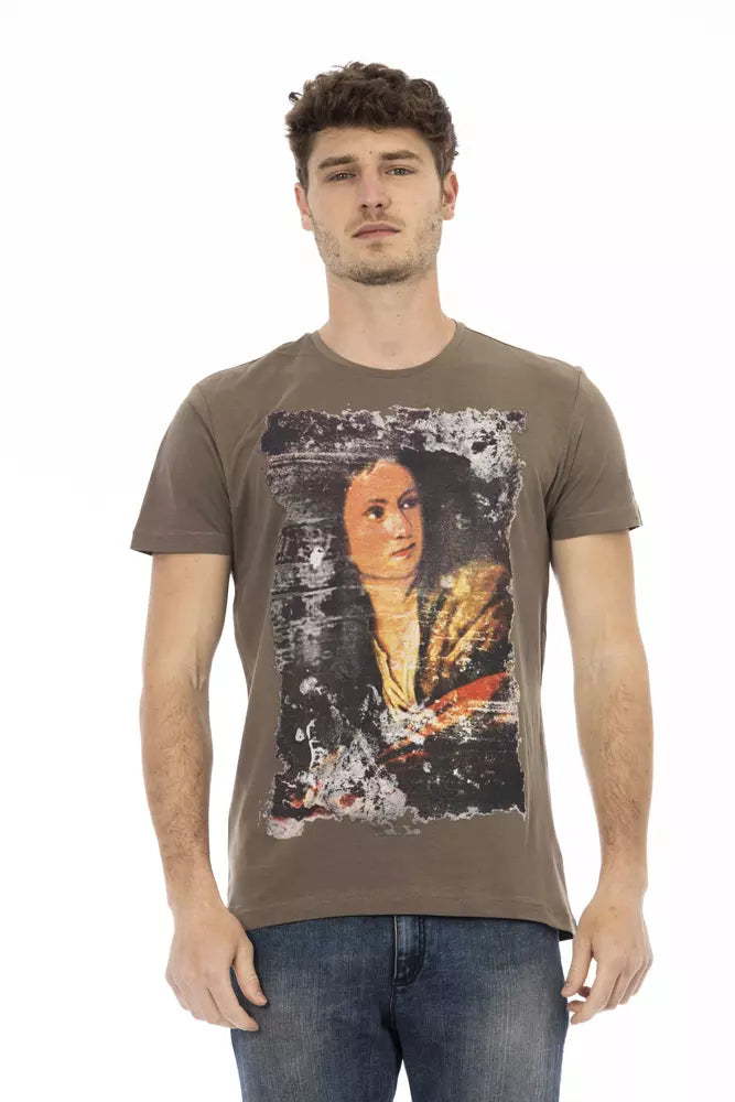 Trussardi Action Brown Cotton Men T-shirt