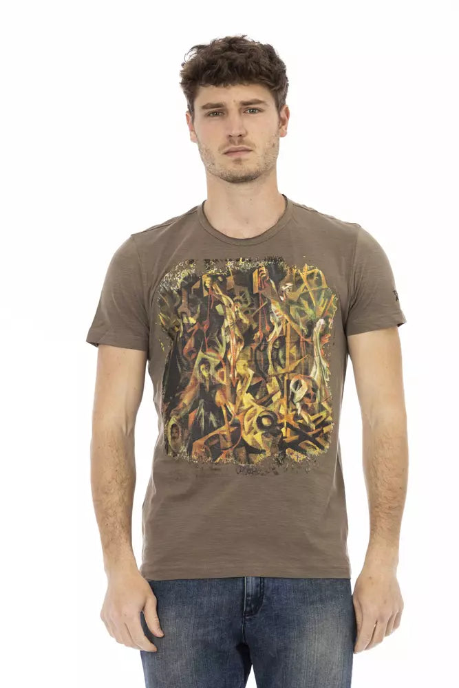 Trussardi Action Brown Cotton Men T-shirt