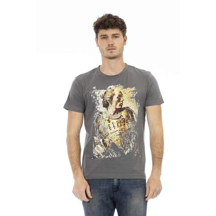 Trussardi Action Gray Cotton Men Short Sleeve T-shirt