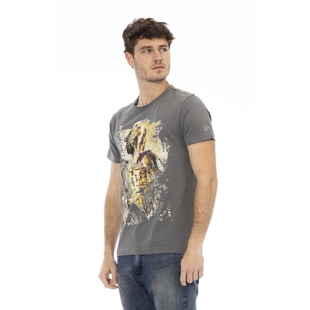 Trussardi Action Gray Cotton Men Short Sleeve T-shirt