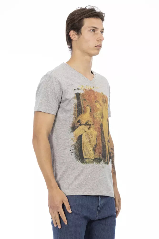 Trussardi Action Gray Cotton Men T-shirt