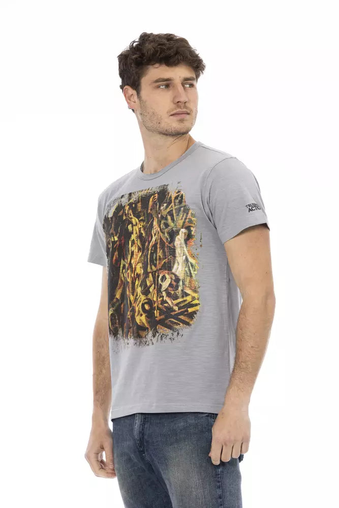 Trussardi Action Gray Cotton Men T-shirt