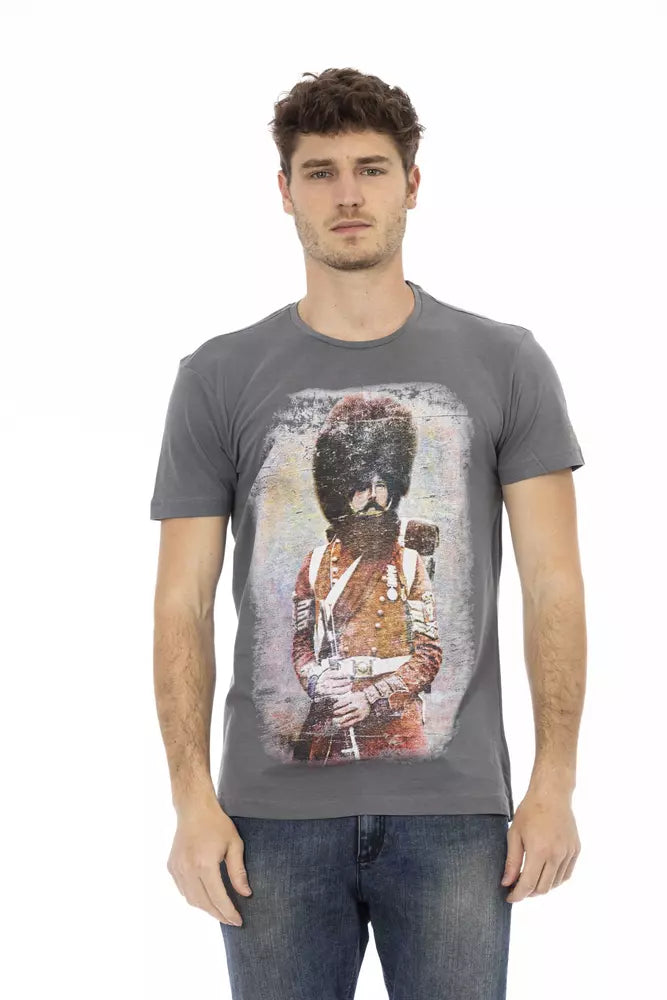 Trussardi Action Gray Cotton Men T-shirt