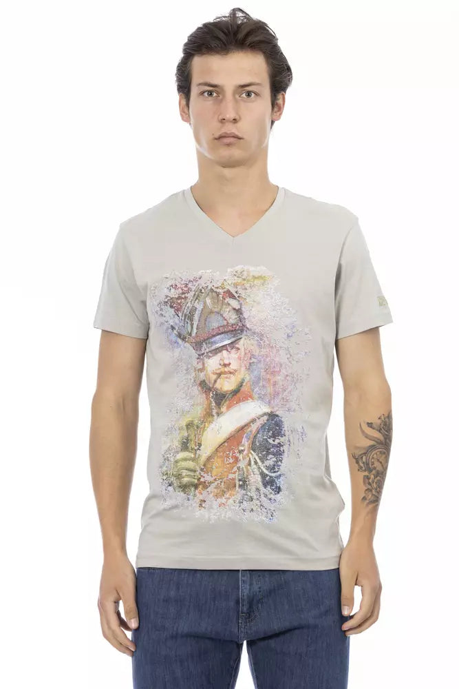 Trussardi Action Gray Cotton Men T-shirt