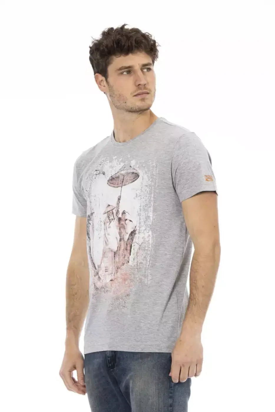 Trussardi Action Gray Cotton Men T-shirt