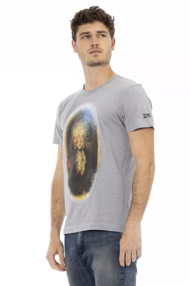 Trussardi Action Gray Cotton Men T-shirt