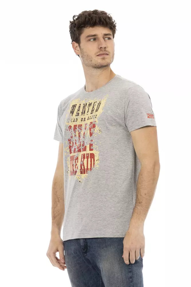 Trussardi Action Gray Cotton Men T-shirt