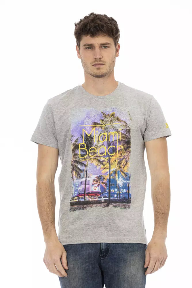 Trussardi Action Gray Cotton Men T-shirt