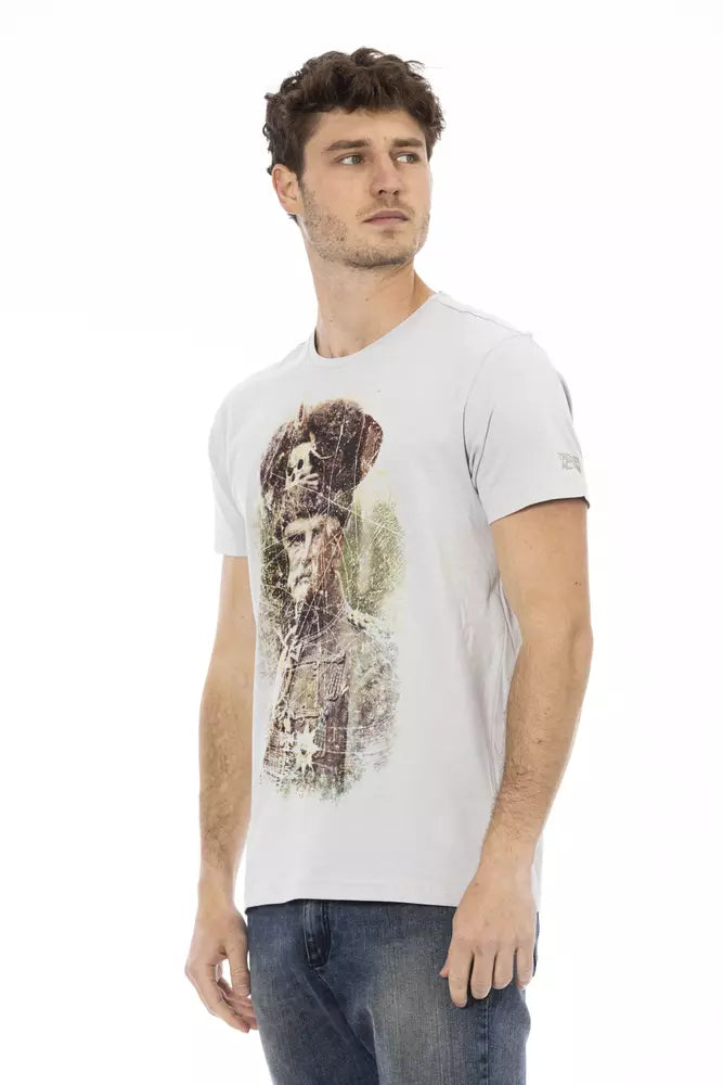 Trussardi Action Gray Cotton Men T-shirt
