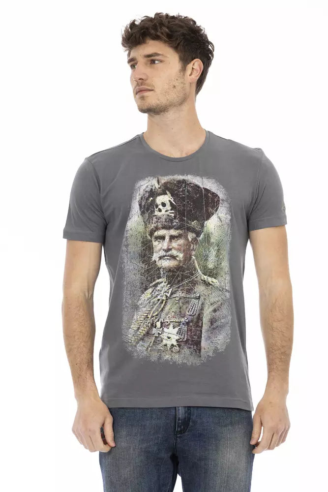 Trussardi Action Gray Cotton Men T-shirt
