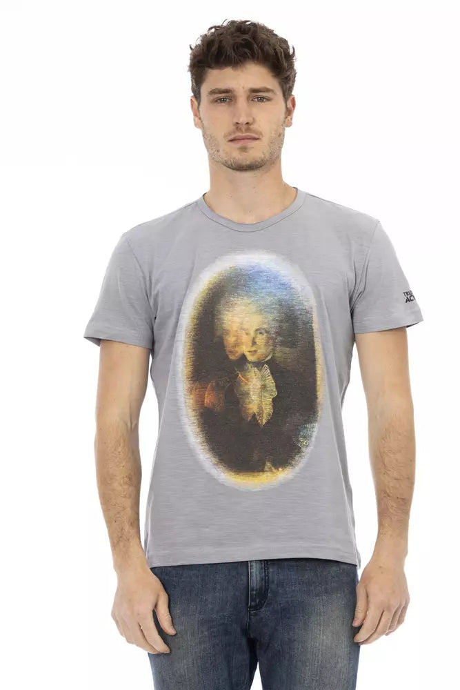 Trussardi Action Gray Cotton Men T-shirt