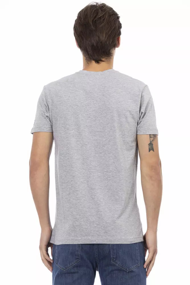 Trussardi Action Gray Cotton Men T-shirt