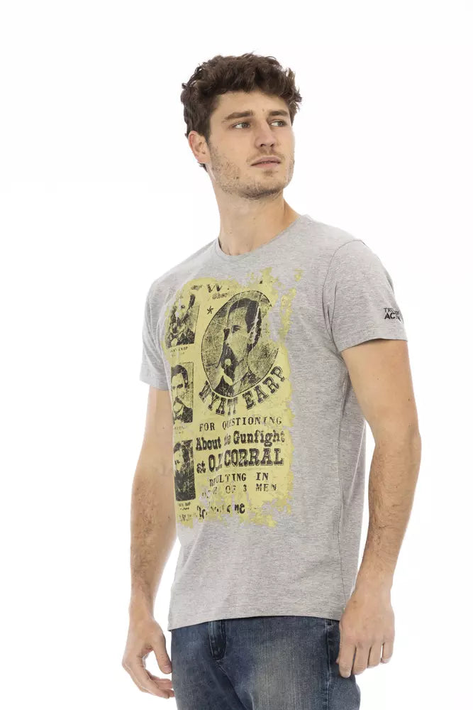 Trussardi Action Gray Cotton Men T-shirt