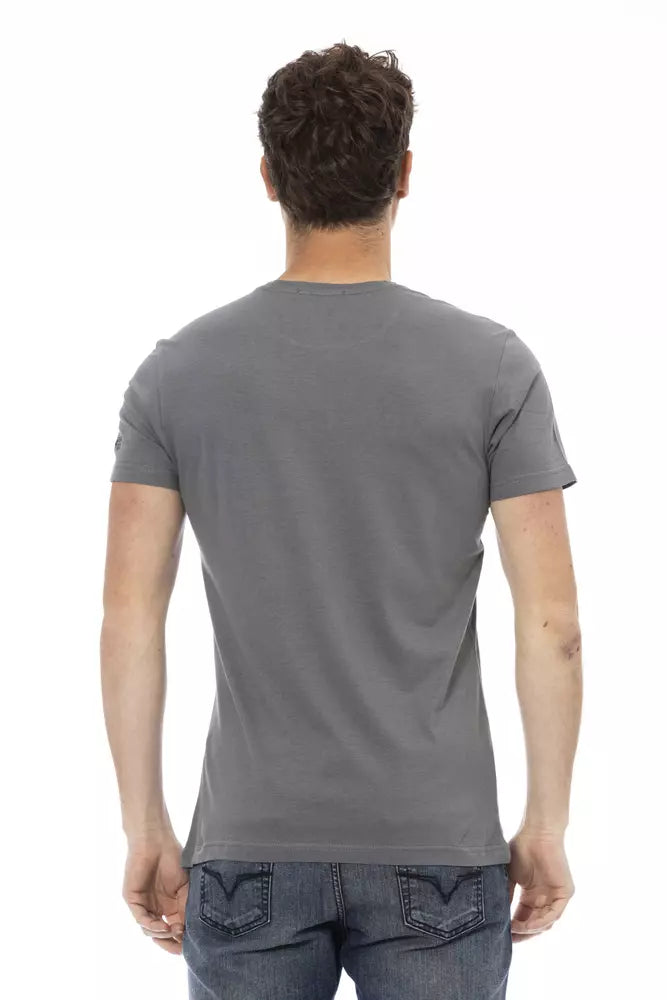 Trussardi Action Gray Cotton Men T-shirt