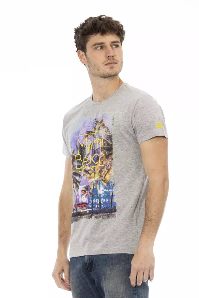 Trussardi Action Gray Cotton Men T-shirt