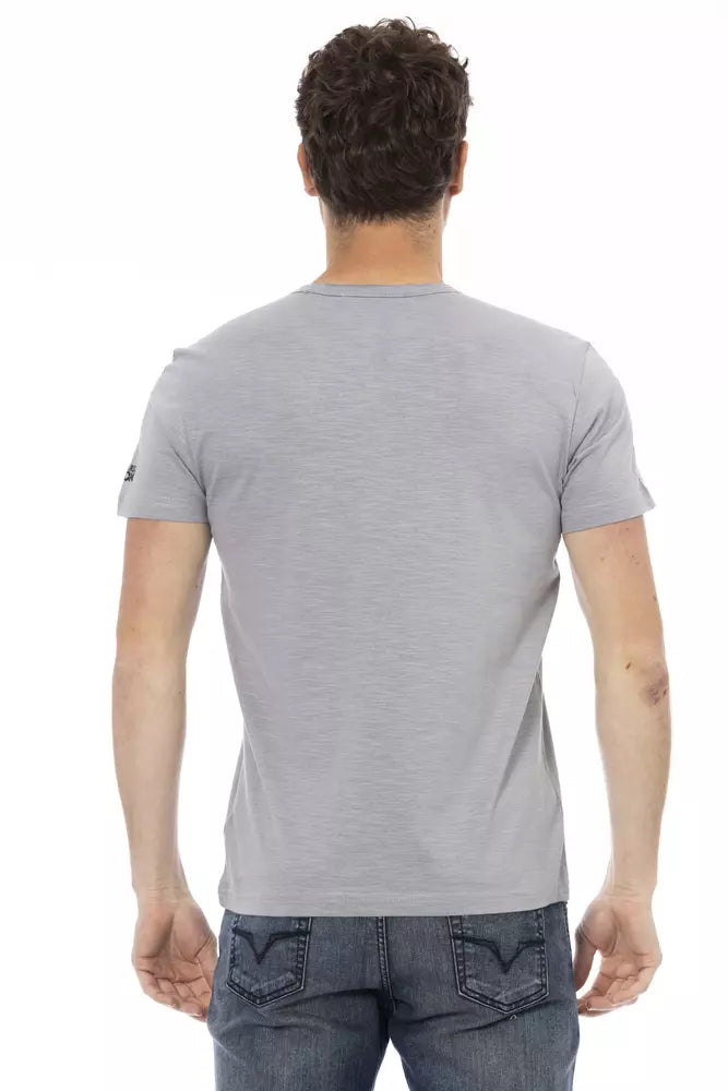 Trussardi Action Gray Cotton Men T-shirt