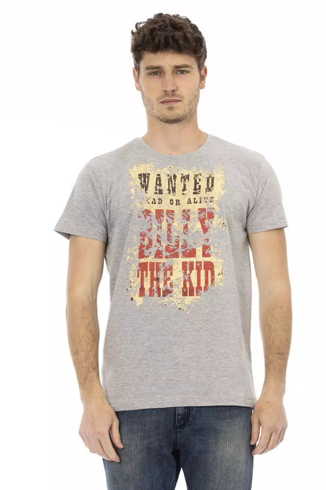 Trussardi Action Gray Cotton Men T-shirt