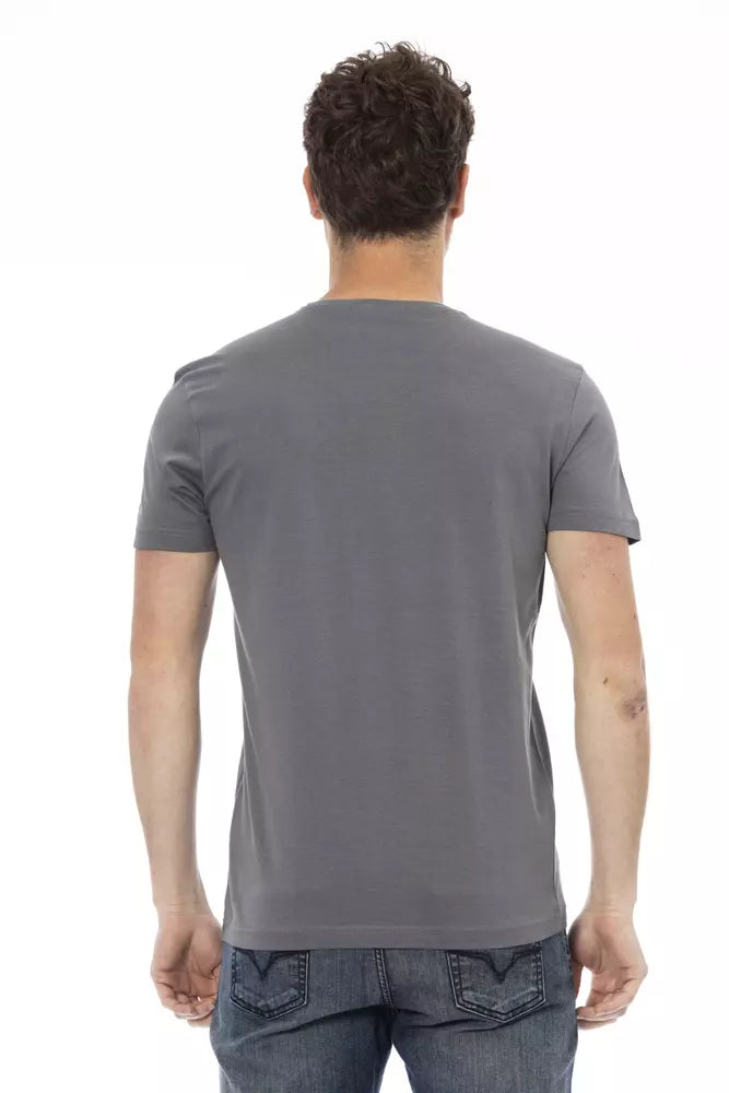 Trussardi Action Gray Cotton Men T-shirt