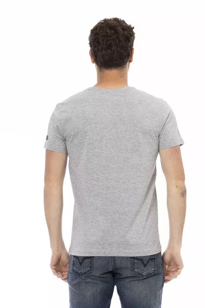 Trussardi Action Gray Cotton Men T-shirt
