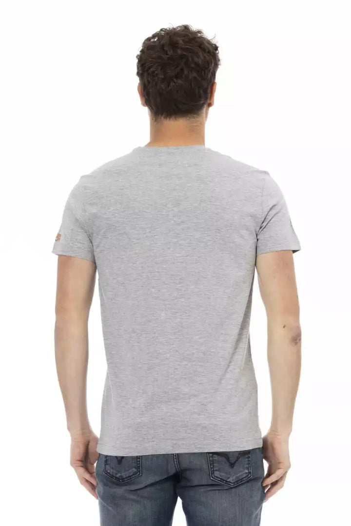 Trussardi Action Gray Cotton Men T-shirt