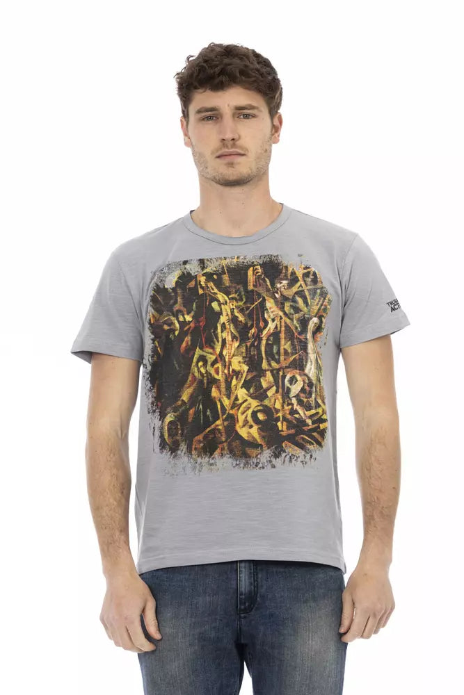 Trussardi Action Gray Cotton Men T-shirt