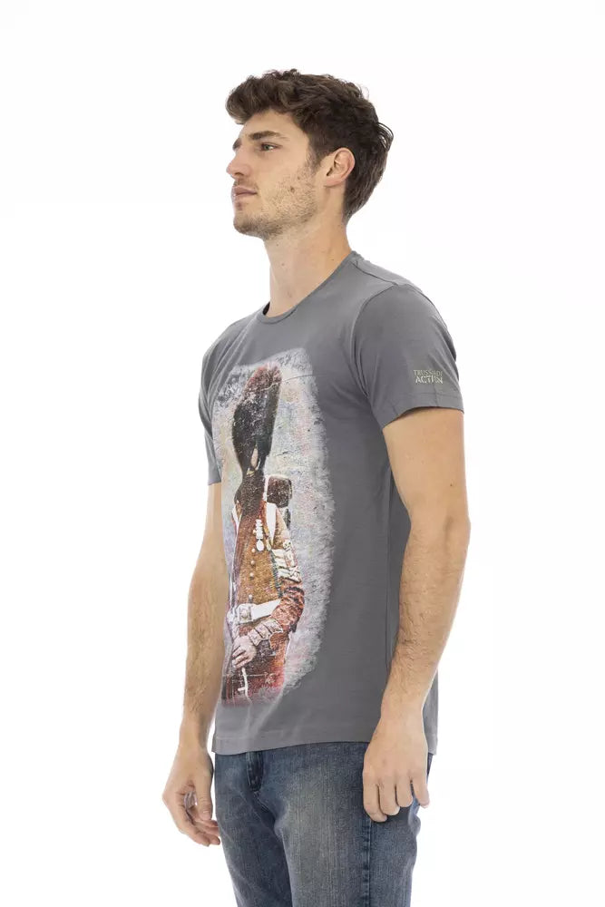 Trussardi Action Gray Cotton Men T-shirt