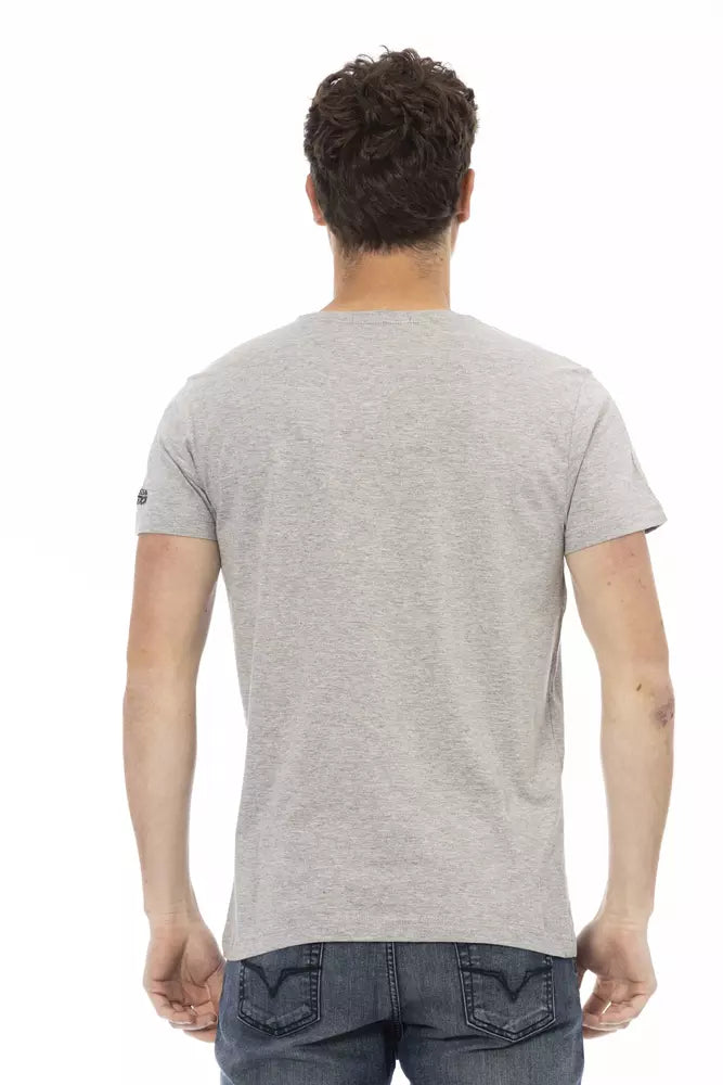 Trussardi Action Gray Cotton Men T-shirt
